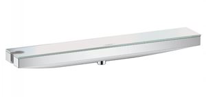 HANSGROHE RAINFINITY nástenná prípojka hadice Porter 500 s poličkou a držiakom sprchy vľavo, chróm / sklo