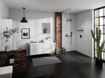 HANSGROHE TECTURIS E umývadlová stojanková batéria, s odtokovou súpravou, CoolStart, EcoSmart+, matná čierna 73014670 Obrázek - fotka