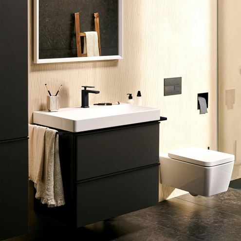 HANSGROHE TECTURIS E umývadlová stojanková batéria, s odtokovou súpravou, CoolStart, EcoSmart+, matná čierna 73014670 Obrázek - fotka