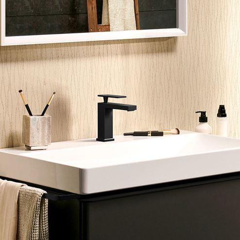 HANSGROHE TECTURIS E umývadlová stojanková batéria, s odtokovou súpravou, CoolStart, EcoSmart+, matná čierna 73014670 Obrázek - fotka