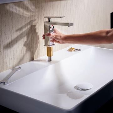 HANSGROHE TECTURIS E umývadlová stojanková batéria, s odtokovou súpravou, CoolStart, EcoSmart+, chróm 73014000 Obrázek - fotka