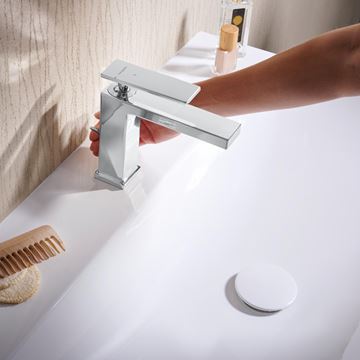 HANSGROHE TECTURIS E umývadlová stojanková batéria, s odtokovou súpravou, CoolStart, EcoSmart+, chróm 73014000 Obrázek - fotka
