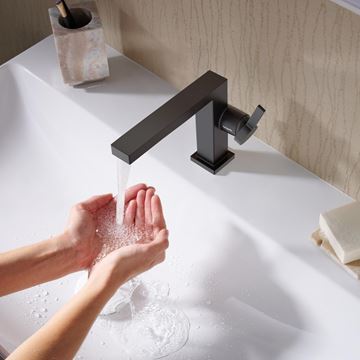 HANSGROHE TECTURIS E umývadlová stojanková batéria, s odtokovou súpravou, CoolStart, EcoSmart+, matná čierna 73020670 Obrázek - fotka