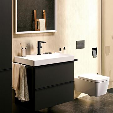 HANSGROHE TECTURIS E umývadlová stojanková batéria, s odtokovou súpravou, CoolStart, EcoSmart+, matná čierna 73060670 Obrázek - fotka