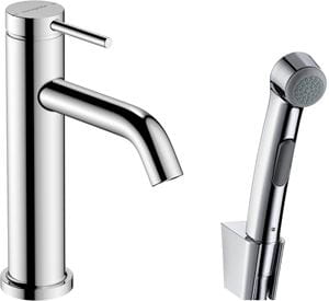 HANSGROHE TECTURIS S umývadlová stojanková batéria, s odtokovou súpravou a bidetovou sprškou, EcoSmart, chróm