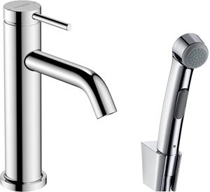 HANSGROHE TECTURIS S umývadlová stojanková batéria, s odtokovou súpravou a bidetovou sprškou, EcoSmart, chróm