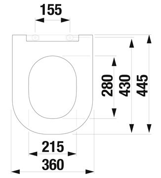 JIKA MIO-N WC sedadlo Slim, SlowClose, biela H8917160000631 Technický nákres