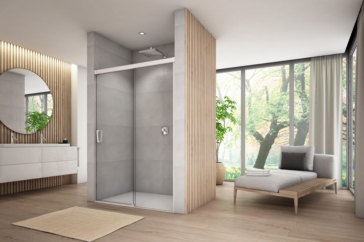 RONAL CADURA CAS2G sprchové dvere 120x200 cm, posuvné, biela/sklo číre CAS2G 120 09 07 Obrázek - fotka