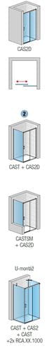 RONAL CADURA CAS2G sprchové dvere 120x200 cm, posuvné, biela/sklo číre CAS2G 120 09 07 Obrázek - fotka