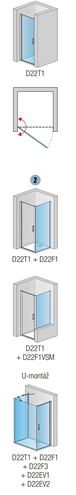 RONAL DIVERA D22T1 sprchové dvere 70x200 cm, lietacie, aluchróm/číre sklo D22T1 070 50 07 Obrázek - fotka