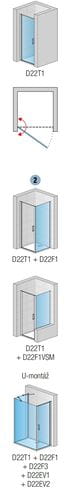 RONAL DIVERA D22T1 sprchové dvere 90x200 cm, lietacie, aluchróm/číre sklo D22T1 090 50 07 Obrázek - fotka