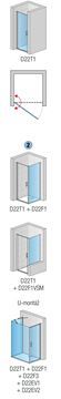 RONAL DIVERA D22T1 sprchové dvere 90x200 cm, lietacie, aluchróm/číre sklo D22T1 090 50 07 Obrázek - fotka