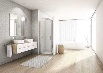 RONAL DIVERA D22T1 sprchové dvere 90x200 cm, lietacie, aluchróm/číre sklo D22T1 090 50 07 Obrázek - fotka
