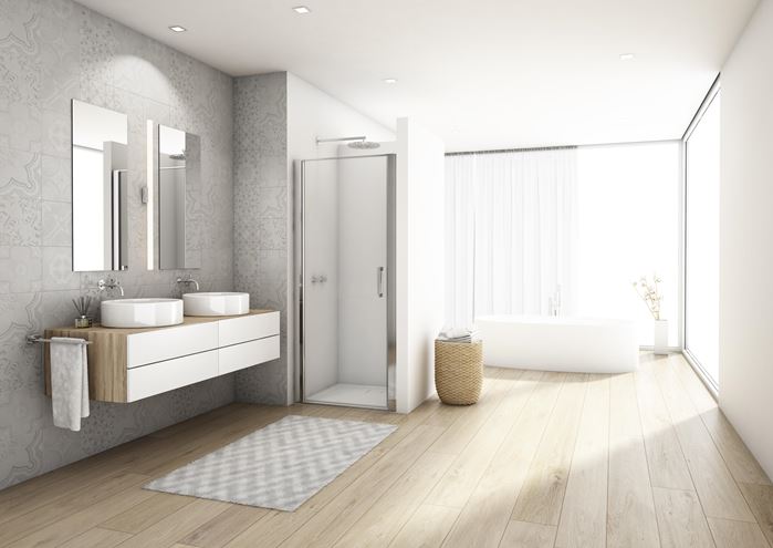 RONAL DIVERA D22T1 sprchové dvere 100x200 cm, lietacie, aluchróm/číre sklo D22T1 100 50 07 Obrázek - fotka