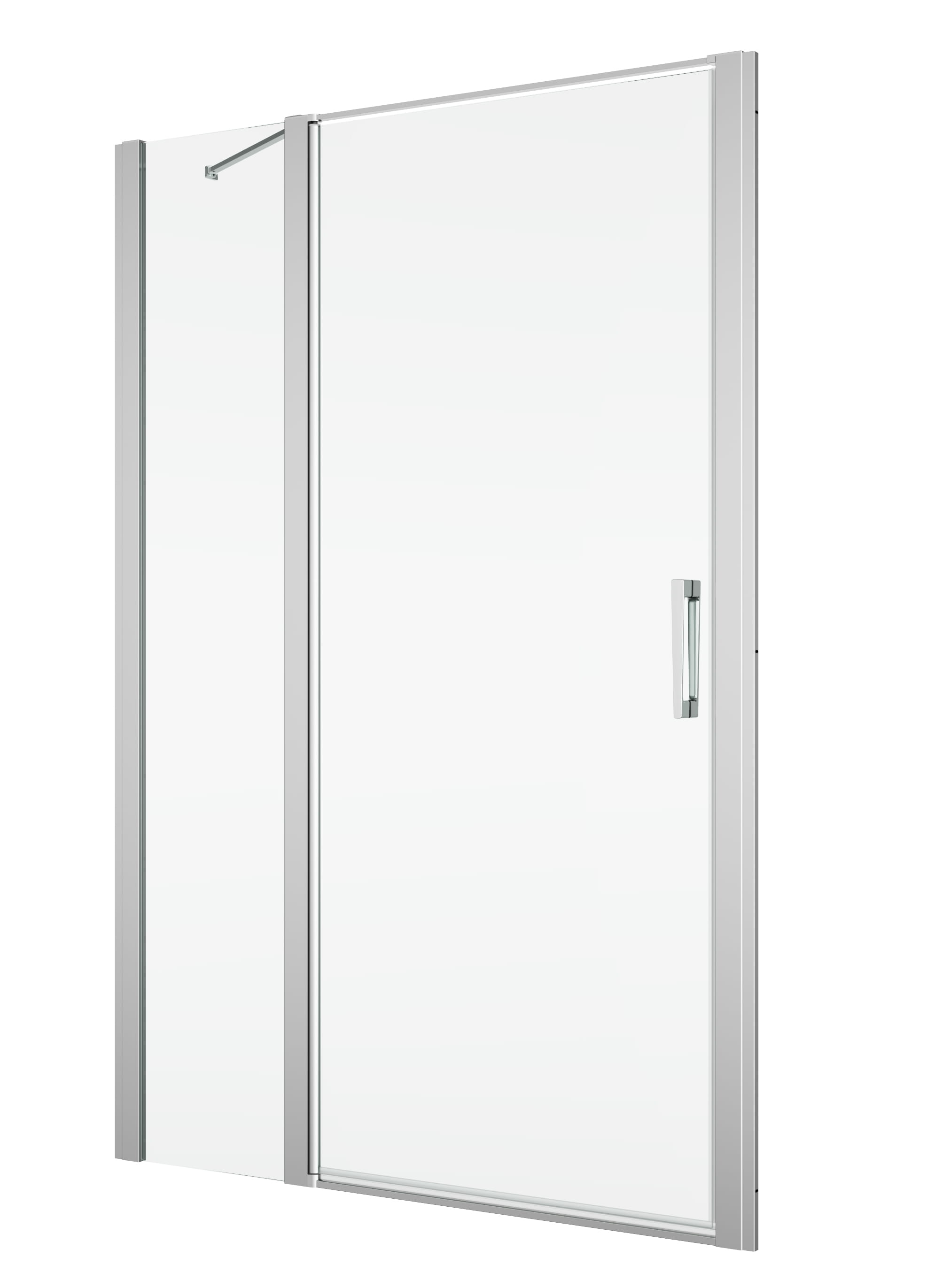 RONAL DIVERA D22T13 sprchové dvere 90x200 cm, vstup 530 mm, lietacie, aluchróm/číre sklo