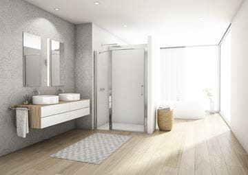 RONAL DIVERA D22T13 sprchové dvere 90x200 cm, vstup 530 mm, lietacie, aluchróm/číre sklo D22T13 070 20 50 07 Obrázek - fotka