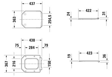 DURAVIT 1930 WC sedadlo, Soft-Close 0064890000 Technický nákres