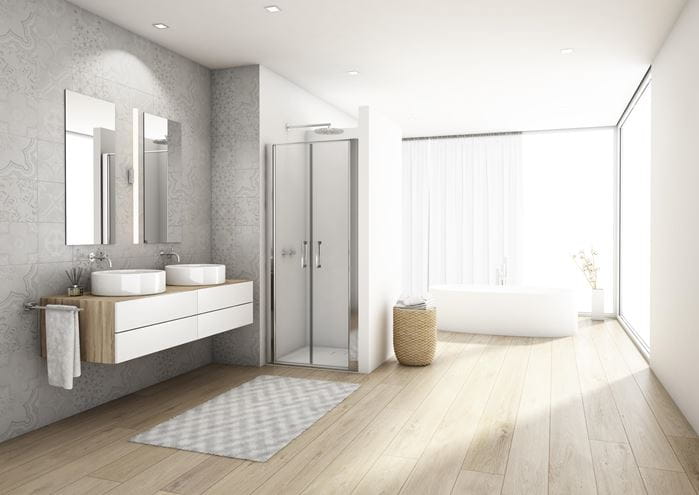 RONAL DIVERA D22T2 sprchové dvere 70x200 cm, lietacie, aluchróm/číre sklo D22T2 070 50 07 Obrázek - fotka