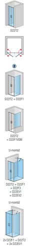 RONAL DIVERA D22T2 sprchové dvere 90x200 cm, lietacie, aluchróm/číre sklo D22T2 090 50 07 Obrázek - fotka