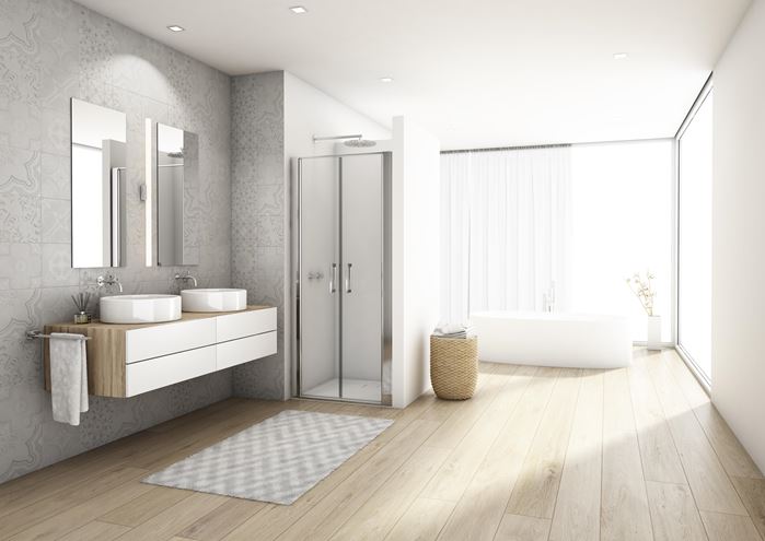 RONAL DIVERA D22T2 sprchové dvere 120x200 cm, lietacie, aluchróm/číre sklo D22T2 120 50 07 Obrázek - fotka