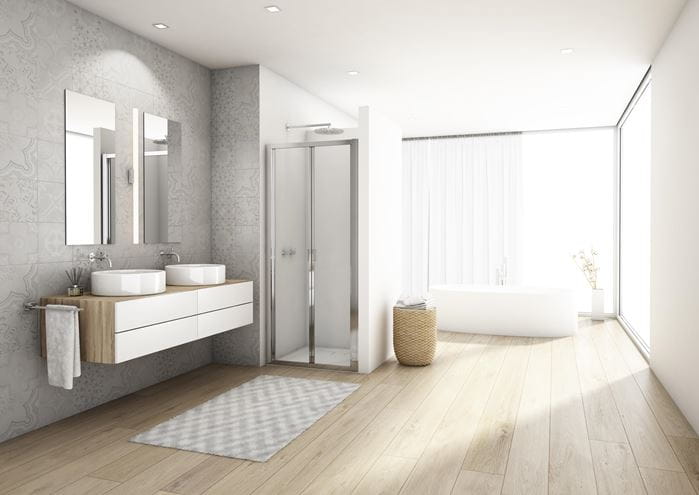 RONAL DIVERA D22K sprchové dvere 80x200 cm, zalamovacie, aluchróm/číre sklo Aquaperle D22K 080 50 07 Obrázek - fotka