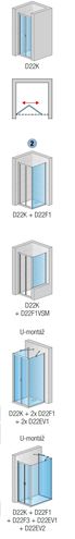 RONAL DIVERA D22K sprchové dvere 90x200 cm, zalamovacie, aluchróm/číre sklo D22K 090 50 07 Obrázek - fotka