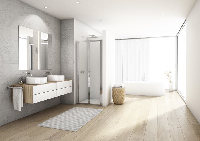RONAL DIVERA D22K sprchové dvere 90x200 cm, zalamovacie, aluchróm/číre sklo D22K 090 50 07 Obrázek - fotka