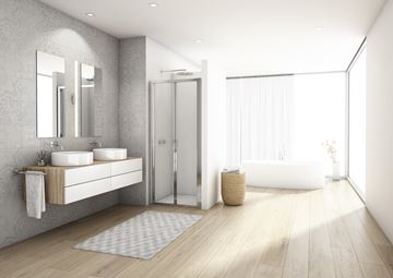 RONAL DIVERA D22K sprchové dvere 90x200 cm, zalamovacie, aluchróm/číre sklo D22K 090 50 07 Obrázek - fotka