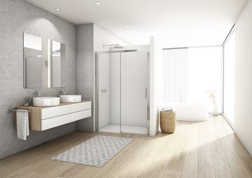 RONAL DIVERA D22S2B sprchové dvere 140x200 cm, posuvné, aluchróm/číre sklo D22S2B 140 50 07 Obrázek - fotka