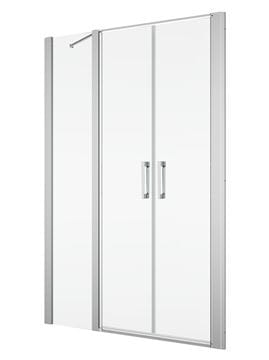RONAL DIVERA D22T32 sprchové dvere 130x200 cm, vstup 504 mm, lietacie, aluchróm/číre sklo