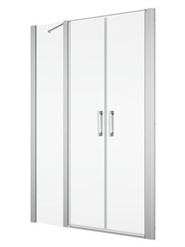 RONAL DIVERA D22T32 sprchové dvere 130x200 cm, vstup 704 mm, lietacie, aluchróm/číre sklo