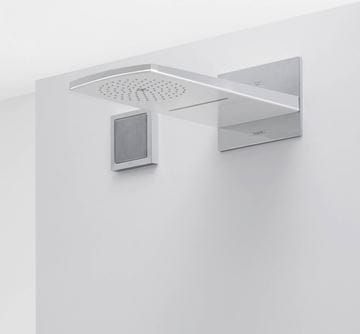 HANSGROHE RAINDANCE RAINFALL 180 2JET horná sprcha 445x214 mm, 2 prúdy, biela/chróm 28433400 Obrázek - fotka