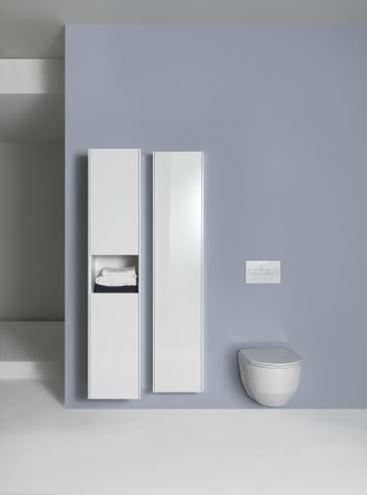 LAUFEN BASE vysoká skrinka 35x33,6x165 cm, 2 dvierkami, 1 polica, pánty vľavo, lesklá biela H4026911102611 Obrázek - fotka