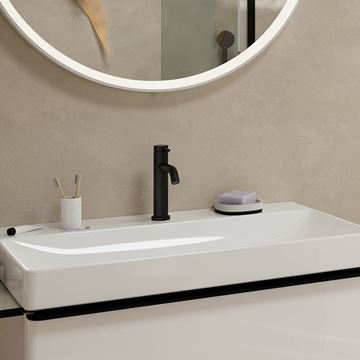 HANSGROHE TECTURIS S umývadlová stojanková batéria, s odtokovou súpravou, CoolStart, EcoSmart+, matná čierna 73314670 Obrázek - fotka