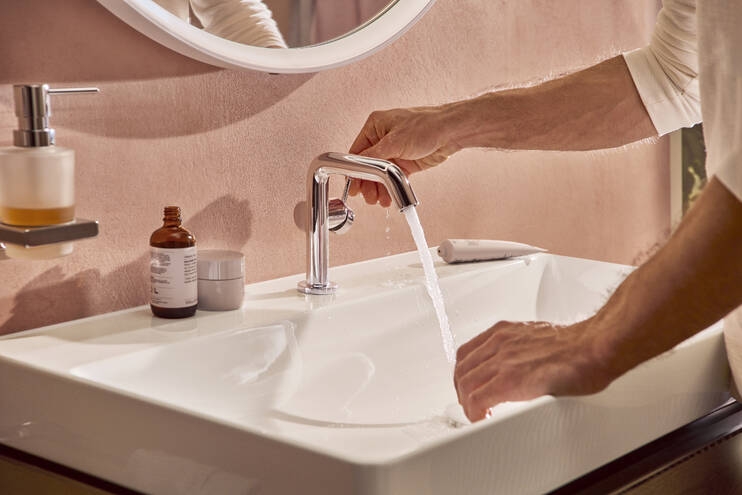 HANSGROHE TECTURIS S 110 Fine umývadlová stojanková batéria, CoolStart, EcoSmart+, chróm 73321000 Obrázek - fotka
