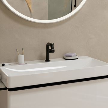 HANSGROHE TECTURIS S 110 Fine umývadlová stojanková batéria, s odtokovou súpravou, CoolStart, EcoSmart+, matná čierna 73323670 Obrázek - fotka
