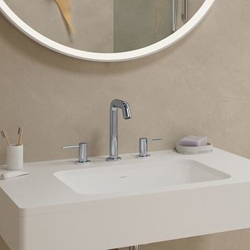 HANSGROHE TECTURIS S umývadlová stojanková batéria 3-otvorová, s odtokovou súpravou, EcoSmart, chróm 73330000 Obrázek - fotka