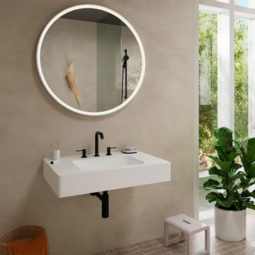 HANSGROHE TECTURIS S umývadlová stojanková batéria 3-otvorová, s odtokovou súpravou, EcoSmart+, matná čierna 73330670 Obrázek - fotka