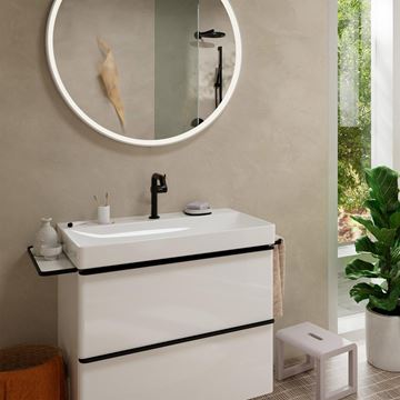 HANSGROHE TECTURIS S 150 Fine umývadlová stojanková batéria, s odtokovou súpravou, CoolStart, EcoSmart+, matná čierna 73340670 Obrázek - fotka