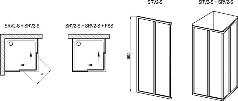 RAVAK SUPERNOVA SRV2 75 sprchové dvere 75x195 cm, posuvné, čierna/sklo grape 14V303O2ZG Obrázek - fotka