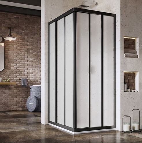 RAVAK SUPERNOVA ASRV3 75 sprchové dvere 75x198 cm, posuvné, čierna/plast pearl 15V303R211 Obrázek - fotka
