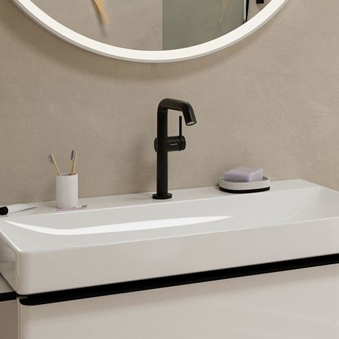 HANSGROHE TECTURIS S 210 Fine umývadlová stojanková batéria, s odtokovou súpravou, CoolStart, EcoSmart+, matná čierna 73360670 Obrázek - fotka