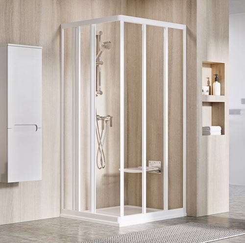 RAVAK SUPERNOVA ASRV3 90 sprchové dvere 90x198 cm, posuvné, biela/sklo transparent 15V701R2Z1 Obrázek - fotka