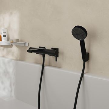 HANSGROHE TECTURIS E vaňová nástenná batéria, s prepínačom, matná čierna 73420670 Obrázek - fotka