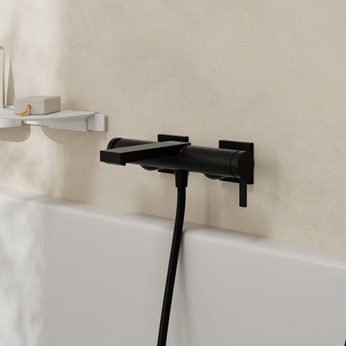 HANSGROHE TECTURIS E vaňová nástenná batéria, s prepínačom, matná čierna 73420670 Obrázek - fotka