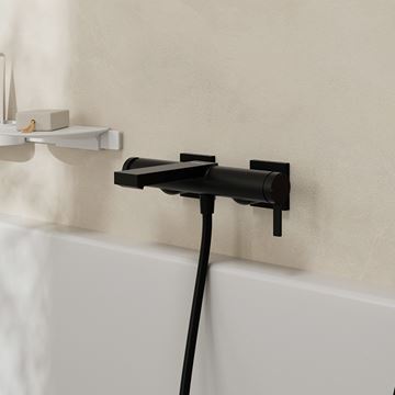HANSGROHE TECTURIS E vaňová nástenná batéria, s prepínačom, matná čierna 73420670 Obrázek - fotka