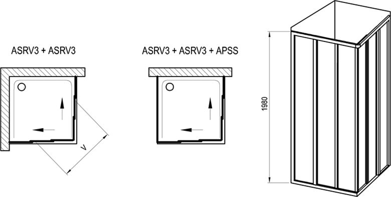 RAVAK SUPERNOVA ASRV3 90 sprchové dvere 90x198 cm, posuvné, čierna/sklo transparent 15V703R2Z1 Obrázek - fotka