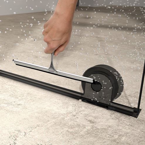 HÜPPE XTENSA PURE WALK-IN sprchové dvere 160x200 cm, posuvné, pravé, black edition/sklo číre XT0207.123.322 Obrázek - fotka