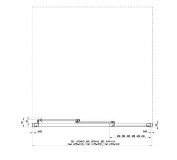 RAVAK SUPERNOVA ASDP3 90 sprchové dvere 90x198 cm, posuvné, biela/sklo transparent 00V701R2Z1 Technický nákres