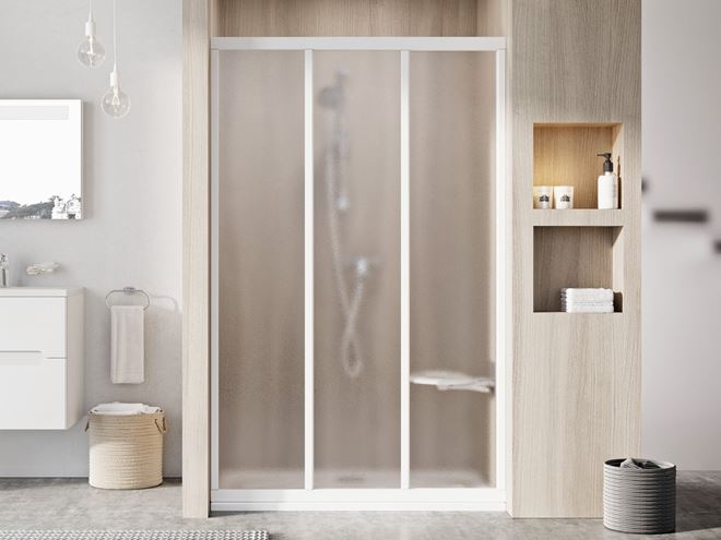 RAVAK SUPERNOVA ASDP3 90 sprchové dvere 90x198 cm, posuvné, biela/sklo grape 00V701R2ZG Obrázek - fotka